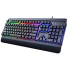 Teclado para jogos Dacoity 104 teclas Rainbow LED retroiluminado USB com fio Teclado para jogos Dacoity 104 teclas Rainbow LED retroiluminado USB com fio