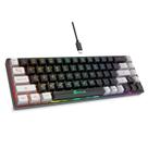 Teclado para jogos GEODMAER 65% LED retroiluminado, mini com fio, 68 teclas