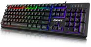 Teclado para jogos NPET K10 LED retroiluminado preto resistente a derramamentos