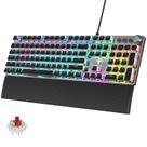 Teclado para jogos TECURS Mechanical com apoio de pulso 104 teclas vermelho