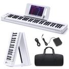 Teclado Piano Donner DP-06 - 61 Teclas, Bluetooth, Dobrável e Branco Teclado Piano Donner DP-06 - 61 Teclas, Bluetooth, Dobrável e Branco