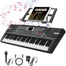 Teclado Piano HERTMUN Portátil de 61 Teclas com Microfone