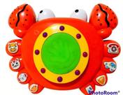 Teclado Piano Musical Divertido Infantil Caranguejo Com Luz .
