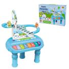 Teclado Piano Musical Escada Infantil Som Luz 2 Em 1 Pinguim