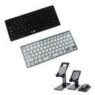 Teclado Portátil Bluetooth Sem Fio Ultra Fino Tablet Celular e Suporte de Celular Universal