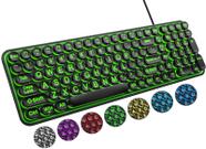 Teclado QUASIO com Teclas Grandes, Com Fio USB e Retroiluminação RGB de 7 Cores