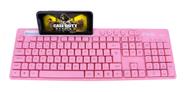 Teclado Rosa Pink Usb Smart C/ Suporte Para Celular