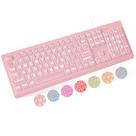 Teclado SABLUTE, impressão grande, retroiluminado, com fio, PC, laptop, rosa
