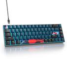 Teclado SbocKeeb com fio de 68 teclas, RGB, switches vermelhos, PBT