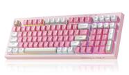 Teclado Sem Fio LEOBOG K99 Membrana Rosa com Iluminação RGB Teclado Sem Fio LEOBOG K99 Membrana Rosa com Iluminação RGB