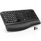 Teclado sem fio SABLUTE Full Size com descanso de pulso preto Teclado sem fio SABLUTE Full Size com descanso de pulso preto