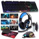 Teclado Semi Mecanico Gamer RGB + Mouse 6 Botões Rainbow + Headset Drive 50mm LED Azul + Mouse Pad Grande 80x40 - Kit Ga