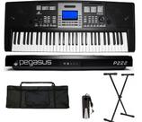 Teclado Sintetizador Pegasus P222 61 teclas + Suporte + Capa + Pedal