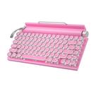 Teclado Taiahiro Retro Typewriter Wireless Mechanical Rosa