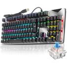 Teclado Teclas 100% Mecânico Gamer RGB Switch Blue Português ABNT2 Preto Teclado Teclas 100% Mecânico Gamer RGB Switch Blue Português ABNT2 Preto