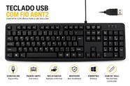 Teclado USB ABNT2 Com Fio 107 Teclas Preto Para PC Notebook Escritório Home Office