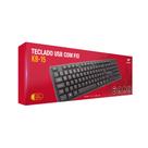 Teclado USB Padrão KB-15BK Preto - C3Tech