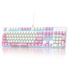 Teclado Ussixchare V200 com fio, RGB, switches vermelhos, 104 teclas