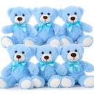 Teddy Bear MoriSmos, pacote a granel de 14 polegadas com 6 para crianças, azul