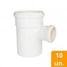 Tee de Redução para Esgoto Plastilit 75 x 50mm Embalagem com 10 Unidades