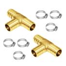 Tee Fitting Joywayus 3/4" Hose Barb 3 Way Brass Tee Fitting Joywayus 3/4" Hose Barb 3 Way Brass