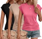 Tees Zeagoo, ajustadas para mulheres, roupas de verão, pacote com 3, 2025