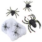 Teia Aranha Hallowen Kit 6 Tarantulas Terror Festa Dia Das Bruxas Pegadinha Susto Decoraçao Evento Enfeite Horripilante