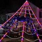Teia de aranha de Halloween iluminada ao ar livre JOYIN 500 cm Spider Teia de aranha de Halloween iluminada ao ar livre JOYIN 500 cm Spider