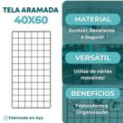 Tela Aramada 40x60cm Organização Escritório Recados Anotações Painel Decorativo
