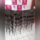 Tela costurada ponto americano cabelo humano liso ondulado 65cm