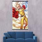 Tela de arte de parede Scroll One Punch Man Saitama 40x60cm