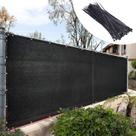 Tela de privacidade Fence Royal Shade Black 1,2 m x 4,9 m com gravatas