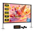 Tela de projetor STWUI de 120 polegadas 16:9 4K HD portátil com suporte