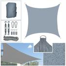 Tela De Sombreamento Solar Shade 4x4m Cinza E Kit Instalação Tela De Sombreamento Solar Shade 4x4m Cinza E Kit Instalação