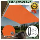 Tela Lona Laranja 7x2 M Impermeável Shade Lux + Kit