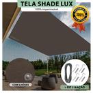 Tela Lona Marrom 7x4 M Impermeável Shade Lux + Kit