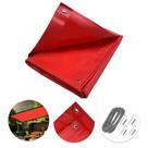 Tela Lona Vermelha Shade Lux 7x4 M Impermeável + Kit Fixação Para Cobertura Área de Lazer