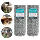 Tela Mangueirão Fio 18 Malha 3 Galvanizada 0,80 x 50 m Kit com 2 Rolos Horta Resistente