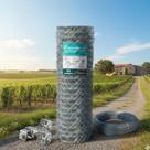 Tela Mangueirão Galvanizada Fio 18 Malha 3 1,80x50m Brinde Catraca 4Un Rolo 1kg Carneiro Rural Horta