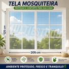 Tela Mosquiteira com tiras autocolantes 125x205cm Proteção Contra Insetos com Fácil Instalação Tela Mosquiteira com tiras autocolantes 125x205cm Proteção Contra Insetos com Fácil Instalação