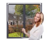 Tela Mosquiteira Magnética Ajustável Para Janelas - 130x160cm Frame Cor Cinza, Tela Cor Cinza