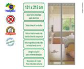 Tela mosquiteira magnética auto fecho cor prateada listrada vertical - 131x215 cm Tela mosquiteira magnética auto fecho cor prateada listrada vertical - 131x215 cm