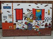 Tela pintada a mão casa da vovo