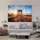 Tela Quadro Decorativo p para Sala Quarto Hall Manhatan Por do sol 90x60 Tela Quadro Decorativo p para Sala Quarto Hall Manhatan Por do sol 90x60