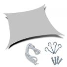 Tela Solar Sombra Piscina 3x3 Quadrada Cinza +Kit Instalação Tela Solar Sombra Piscina 3x3 Quadrada Cinza +Kit Instalação