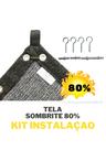 Tela Sombrite Toldo Garagem 80% 2x1 Ilhós + Kit Instalação