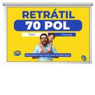 Tela Telão Lona Tecido Banner Retrátil Manual Não Elétrica Projetor Projeção Datashow Retroprojetor Fixa Teto Parede Madeira Gesso Cimento 70 POL