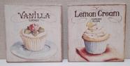 Telas CupCakes 2 peças 20x20 Telas CupCakes 2 peças 20x20
