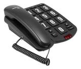 Telefone com Fio Intelbras Tok Fácil Preto 301388 - Teclas Grandes e Design Diferenciado