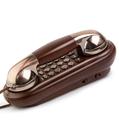 Telefone com fio Sangyn estilo vintage com acabamento em madeira e campainha alta
